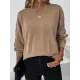 Knitted Twist Long Sleeves Solid Color Round-Neck Sweater Tops Knitted Twist Long Sleeves Solid Color Round-Neck Sweater Tops