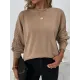 Knitted Twist Long Sleeves Solid Color Round-Neck Sweater Tops Knitted Twist Long Sleeves Solid Color Round-Neck Sweater Tops
