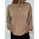 Knitted Twist Long Sleeves Solid Color Round-Neck Sweater Tops Knitted Twist Long Sleeves Solid Color Round-Neck Sweater Tops