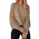 Knitted Twist Long Sleeves Solid Color Round-Neck Sweater Tops Knitted Twist Long Sleeves Solid Color Round-Neck Sweater Tops