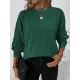 Knitted Twist Long Sleeves Solid Color Round-Neck Sweater Tops Knitted Twist Long Sleeves Solid Color Round-Neck Sweater Tops