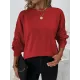 Knitted Twist Long Sleeves Solid Color Round-Neck Sweater Tops Knitted Twist Long Sleeves Solid Color Round-Neck Sweater Tops