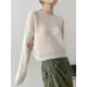 Gentle Mohair Knitted Loose Long Sleeves Solid Color Thin Sweater Tops Gentle Mohair Knitted Loose Long Sleeves Solid Color Thin Sweater Tops