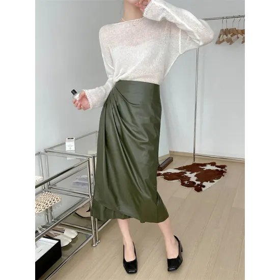 Gentle Mohair Knitted Loose Long Sleeves Solid Color Thin Sweater Tops Gentle Mohair Knitted Loose Long Sleeves Solid Color Thin Sweater Tops