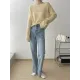 Gentle Mohair Knitted Loose Long Sleeves Solid Color Thin Sweater Tops Gentle Mohair Knitted Loose Long Sleeves Solid Color Thin Sweater Tops