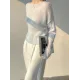 Gentle Mohair Knitted Loose Long Sleeves Solid Color Thin Sweater Tops Gentle Mohair Knitted Loose Long Sleeves Solid Color Thin Sweater Tops