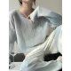 Gentle Mohair Knitted Loose Long Sleeves Solid Color Thin Sweater Tops Gentle Mohair Knitted Loose Long Sleeves Solid Color Thin Sweater Tops