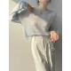 Gentle Mohair Knitted Loose Long Sleeves Solid Color Thin Sweater Tops Gentle Mohair Knitted Loose Long Sleeves Solid Color Thin Sweater Tops