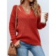 Stylish Loose Solid Color V-Neck Sweater Tops Stylish Loose Solid Color V-Neck Sweater Tops