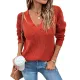 Stylish Loose Solid Color V-Neck Sweater Tops Stylish Loose Solid Color V-Neck Sweater Tops