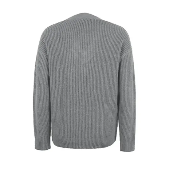 Stylish Loose Solid Color V-Neck Sweater Tops Stylish Loose Solid Color V-Neck Sweater Tops