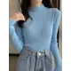 Casual Skinny Long Sleeves Solid Color High-Neck Sweater Tops Casual Skinny Long Sleeves Solid Color High-Neck Sweater Tops