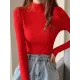 Casual Skinny Long Sleeves Solid Color High-Neck Sweater Tops Casual Skinny Long Sleeves Solid Color High-Neck Sweater Tops