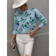 Original Long Sleeves Loose Butterfly Print Contrast Color Round-Neck Sweater Tops Original Long Sleeves Loose Butterfly Print Contrast Color Round-Neck Sweater Tops