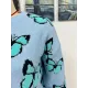 Original Long Sleeves Loose Butterfly Print Contrast Color Round-Neck Sweater Tops Original Long Sleeves Loose Butterfly Print Contrast Color Round-Neck Sweater Tops