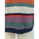 Original Long Sleeves Loose Contrast Color Striped Round-Neck Sweater Tops Original Long Sleeves Loose Contrast Color Striped Round-Neck Sweater Tops