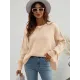 Casual Long Sleeves Loose Split-Side Solid Color Round-Neck Sweater Tops Casual Long Sleeves Loose Split-Side Solid Color Round-Neck Sweater Tops