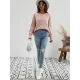 Casual Long Sleeves Loose Split-Side Solid Color Round-Neck Sweater Tops Casual Long Sleeves Loose Split-Side Solid Color Round-Neck Sweater Tops