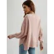 Casual Long Sleeves Loose Split-Side Solid Color Round-Neck Sweater Tops Casual Long Sleeves Loose Split-Side Solid Color Round-Neck Sweater Tops