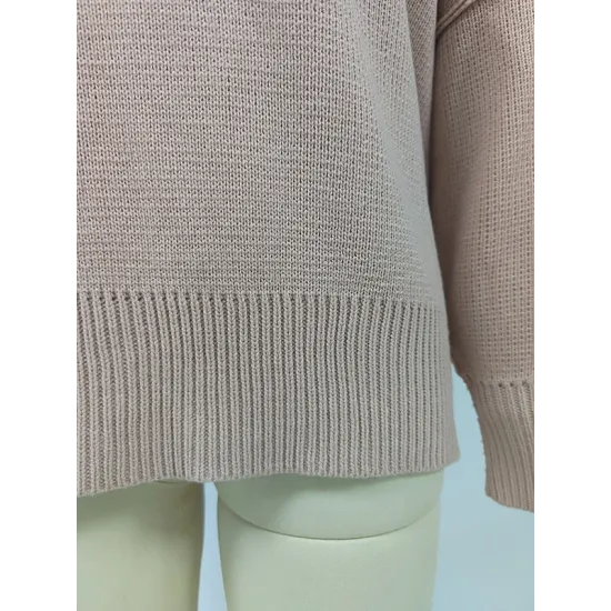 Casual Long Sleeves Loose Split-Side Solid Color Round-Neck Sweater Tops Casual Long Sleeves Loose Split-Side Solid Color Round-Neck Sweater Tops