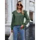Casual Loose Solid Color V-Neck Shirts Top Casual Loose Solid Color V-Neck Shirts Top