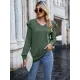 Casual Loose Solid Color V-Neck Shirts Top Casual Loose Solid Color V-Neck Shirts Top