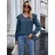 Casual Loose Solid Color V-Neck Shirts Top Casual Loose Solid Color V-Neck Shirts Top