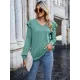 Casual Loose Solid Color V-Neck Shirts Top Casual Loose Solid Color V-Neck Shirts Top