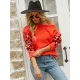 Casual Loose Leopard Patchwork Sweater Top Casual Loose Leopard Patchwork Sweater Top