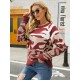 Casual Loose Zebra-Stripe Patchwork Sweater Top Casual Loose Zebra-Stripe Patchwork Sweater Top