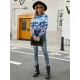 Casual Loose Zebra-Stripe Patchwork Sweater Top Casual Loose Zebra-Stripe Patchwork Sweater Top