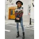 Casual Loose Zebra-Stripe Patchwork Sweater Top Casual Loose Zebra-Stripe Patchwork Sweater Top