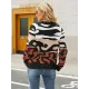 Casual Loose Zebra-Stripe Patchwork Sweater Top Casual Loose Zebra-Stripe Patchwork Sweater Top