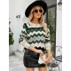 Casual Loose Patchwork Round-Neck Sweater Top Casual Loose Patchwork Round-Neck Sweater Top