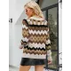 Casual Loose Patchwork Round-Neck Sweater Top Casual Loose Patchwork Round-Neck Sweater Top