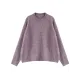 Simple Loose Long Sleeves Round-Neck Sweater Tops Pullovers Simple Loose Long Sleeves Round-Neck Sweater Tops Pullovers