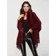 Casual Loose Tasseled Solid Patchwork Sweater Top Casual Loose Tasseled Solid Patchwork Sweater Top