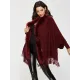 Casual Loose Tasseled Solid Patchwork Sweater Top Casual Loose Tasseled Solid Patchwork Sweater Top