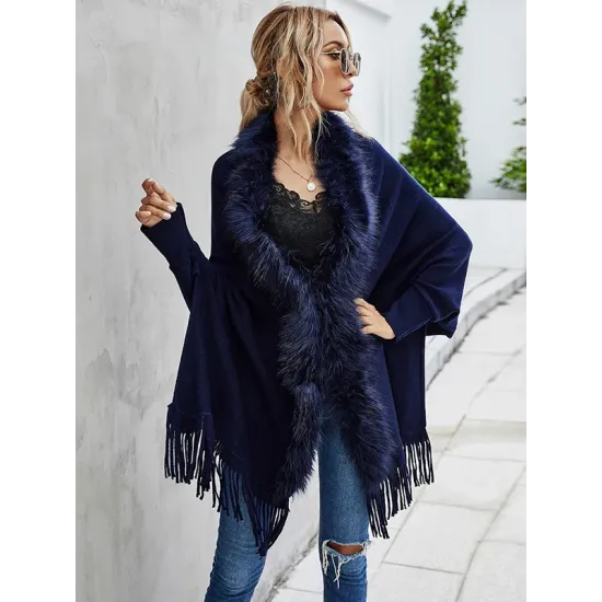 Casual Loose Tasseled Solid Patchwork Sweater Top Casual Loose Tasseled Solid Patchwork Sweater Top