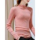 Simple Long Sleeves Skinny Keep Warm Solid Color High-Neck Pullovers Simple Long Sleeves Skinny Keep Warm Solid Color High-Neck Pullovers
