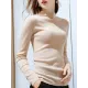 Simple Long Sleeves Skinny Keep Warm Solid Color High-Neck Pullovers Simple Long Sleeves Skinny Keep Warm Solid Color High-Neck Pullovers