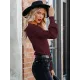 Casual Long Sleeves Solid Color V-Neck Sweater Tops