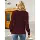 Casual Long Sleeves Solid Color V-Neck Sweater Tops