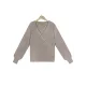 Casual Long Sleeves Solid Color V-Neck Sweater Tops