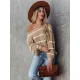 Long Sleeves Striped Off-The-Shoulder Sweater Tops Long Sleeves Striped Off-The-Shoulder Sweater Tops