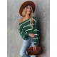Long Sleeves Striped Off-The-Shoulder Sweater Tops Long Sleeves Striped Off-The-Shoulder Sweater Tops