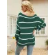 Long Sleeves Striped Off-The-Shoulder Sweater Tops Long Sleeves Striped Off-The-Shoulder Sweater Tops