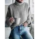 Casual Long Sleeves Solid Color High-Neck Sweater Tops Casual Long Sleeves Solid Color High-Neck Sweater Tops