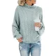 Casual Long Sleeves Solid Color High-Neck Sweater Tops Casual Long Sleeves Solid Color High-Neck Sweater Tops
