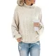 Casual Long Sleeves Solid Color High-Neck Sweater Tops Casual Long Sleeves Solid Color High-Neck Sweater Tops